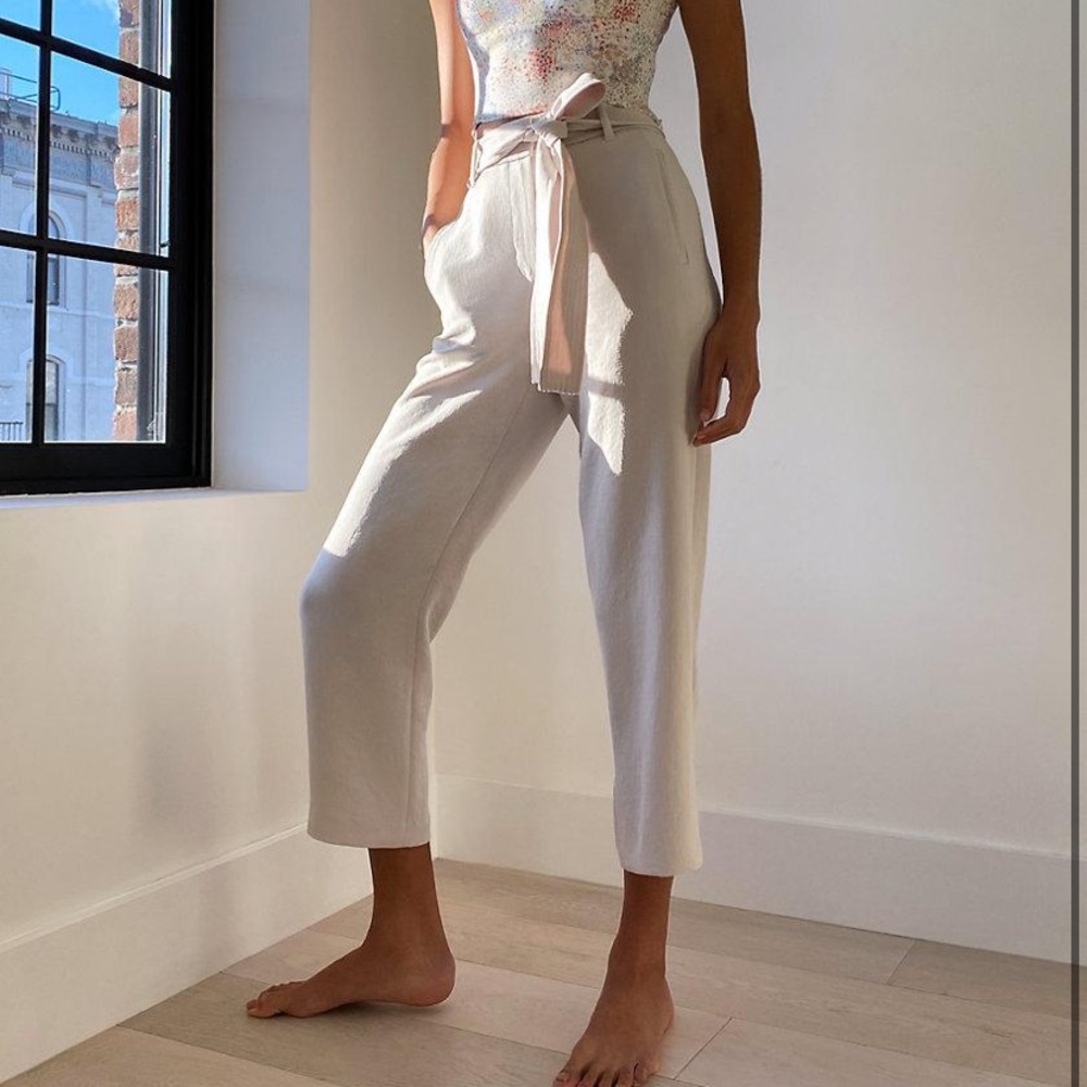 Aritzia Tie Front Pant Bone